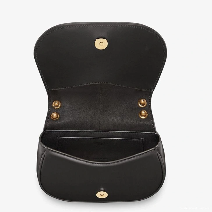 Affordable HOT Fendi Mini Black Bag In C'mon Leather Calf 0806
